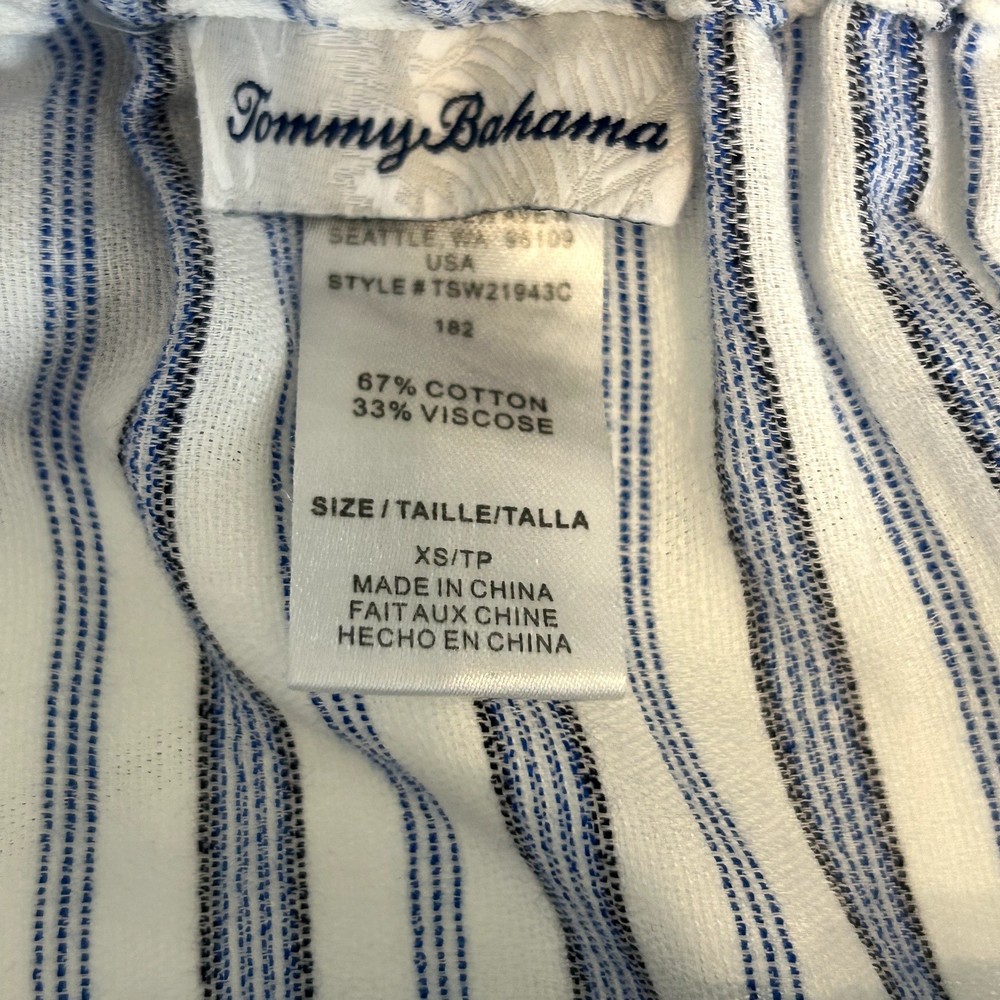 Tommy Bahama Size Xs Ticking Stripe Off The Shoulder Cover-Up Dress ($108) View 5